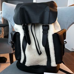 Coach Leather and Fleece Backpack